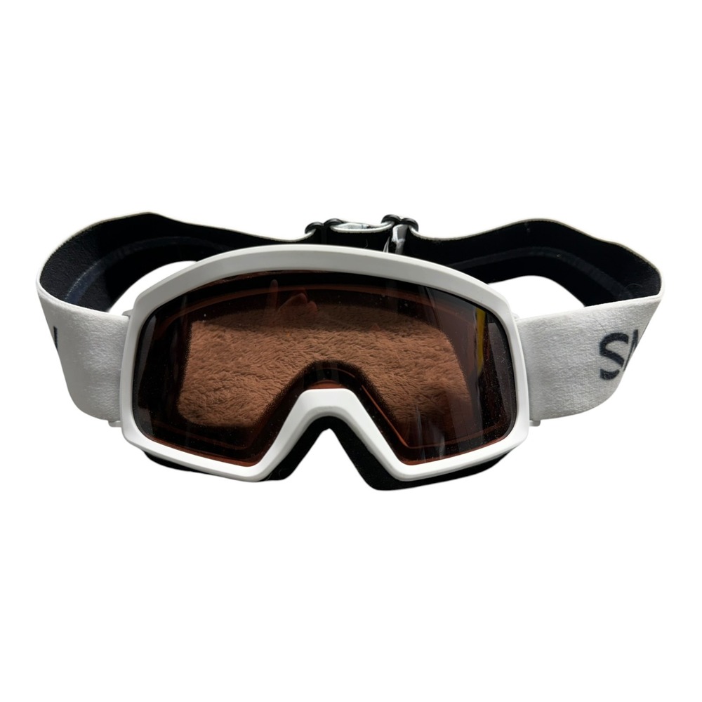 Smith Optics Men Snow Goggles White Frame Amber Lens Adjustable Strap J410127